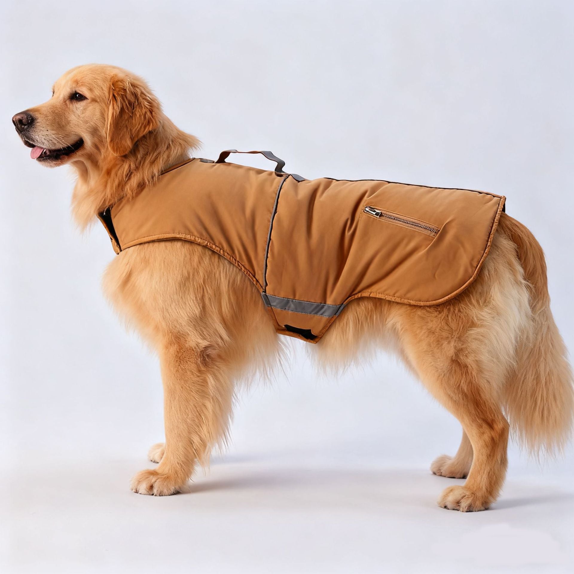 Cross-border popular pet autumn and winter clothes windproof and cold-proof puppy jacket integrated chest and back can pull dog cotton-padded clothes