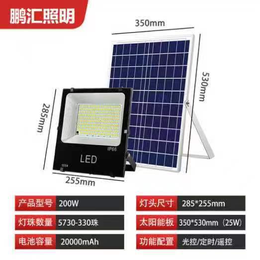 Outdoor solar floodlight Black King Kong floodlight Outdoor waterproof lighting