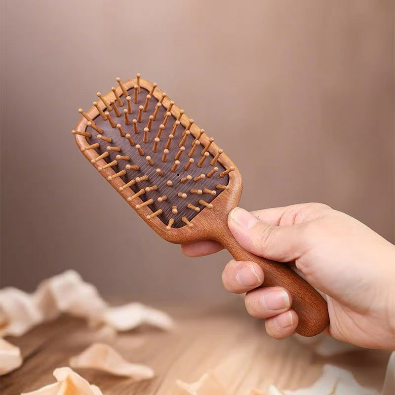 Sandalwood Air Cushion Comb Women's Household Shunfa Head Scalp Meridian Massage Comb Hair Follicle Unclogging Portable Airbag Comb