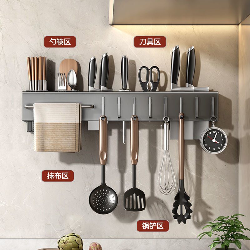 Thickened knife holder No punching Kitchen rack Kitchen supplies Multifunctional wall-mounted chopsticks cartridge vegetable knife storage