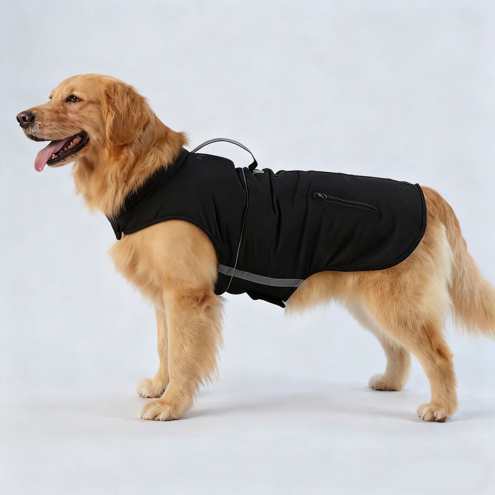 Cross-border popular pet autumn and winter clothes windproof and cold-proof puppy jacket integrated chest and back can pull dog cotton-padded clothes