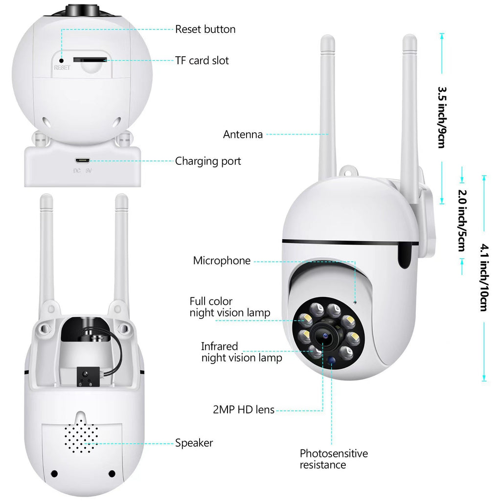 wifi plug, surveillance camera, indoor free punching operation, full color night vision, wireless socket lamp holder