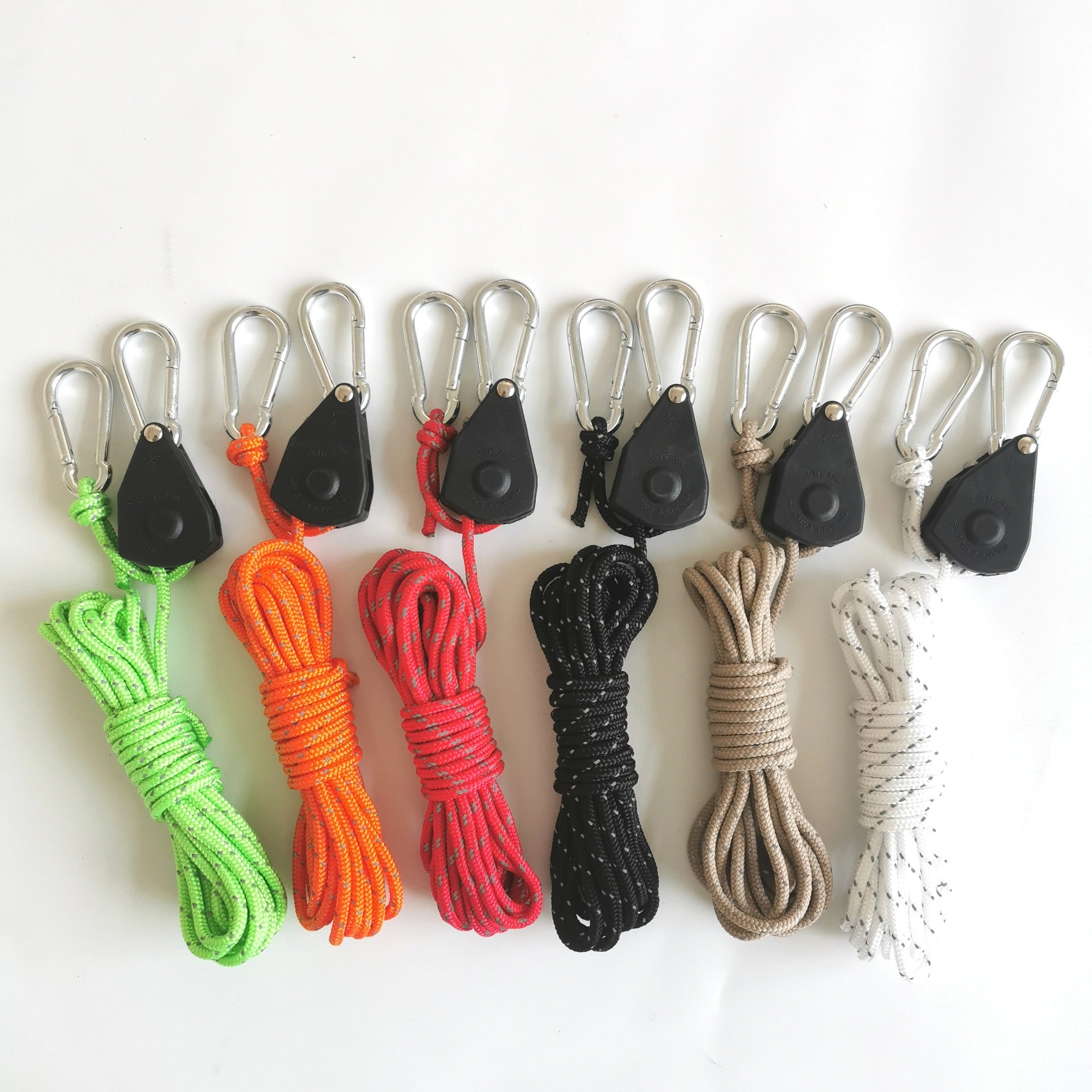 Outdoor camping canopy wind rope tent rope bold tensioner pulley buckle regulator reflective windproof rope lifting rope