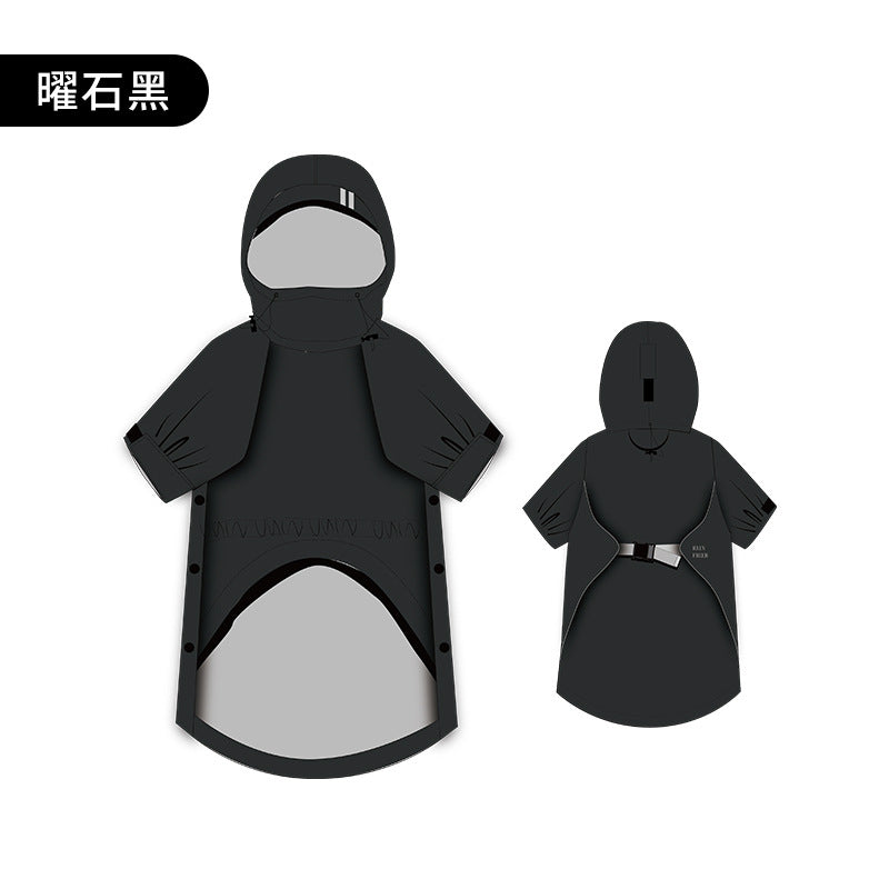 Dog clothes, raincoats, large outdoor waterproof jackets, breathable golden hair, side pasture traction rope, new cross-border