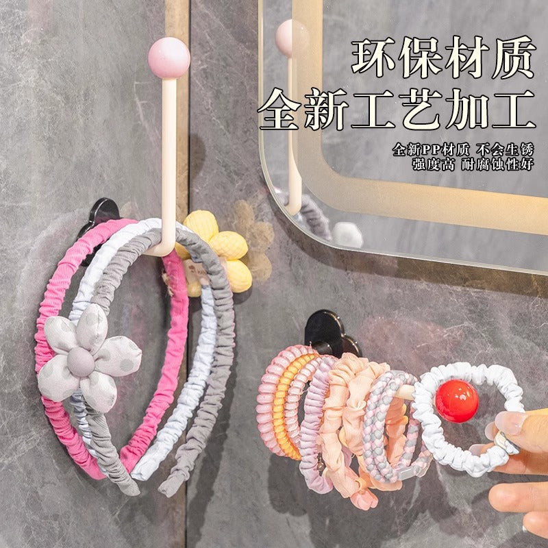 Spot dopamine hair band storage rack, bathroom free punching hook storage, home hair rope, hair accessories, headband storage rack.