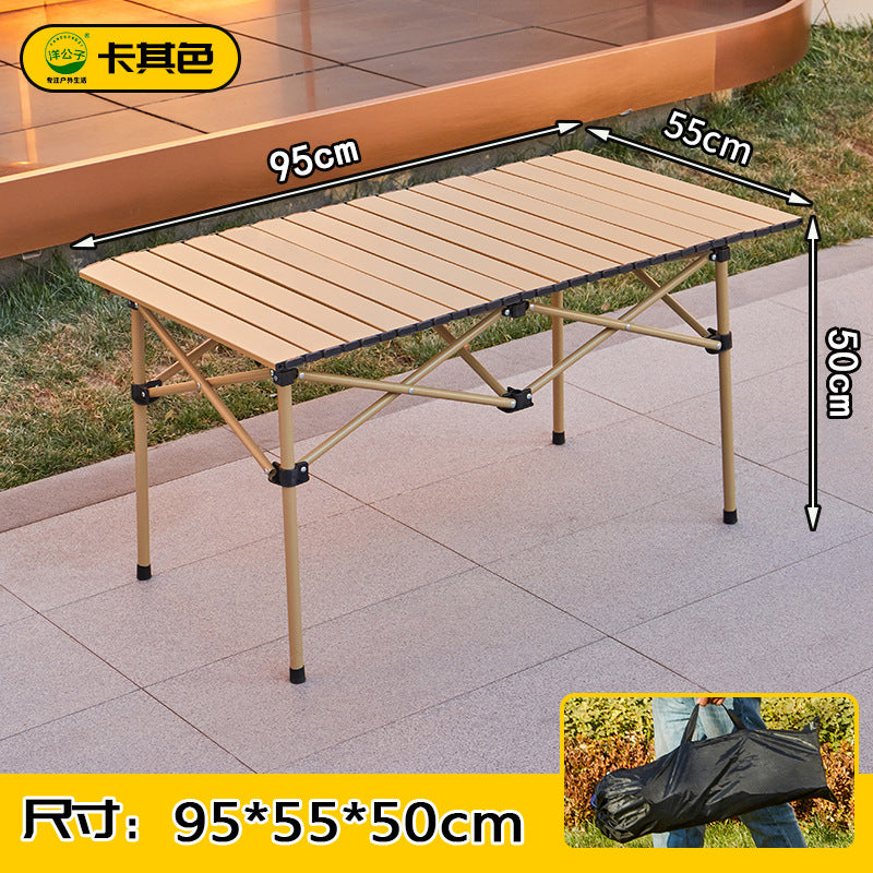 Outdoor folding table, egg roll table, camping table, portable picnic table and chairs, full set of camping equipment supplies