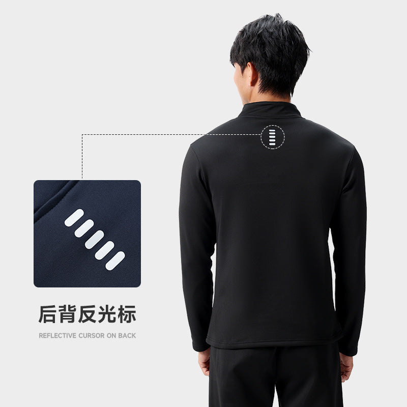Spring and Autumn New Half Zipper Sports Long Sleeve T-Shirt Men's Sweater Shooting Wear Fitness Outdoor Top Running Quick Drying Wear