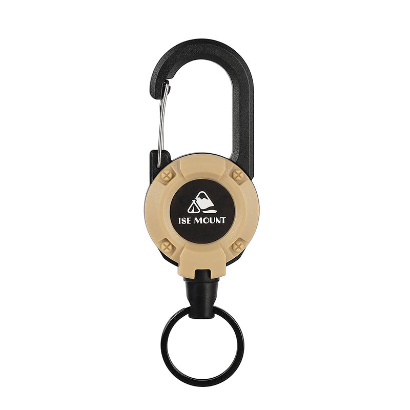 户外战术易拉扣伸缩扣钢丝绳多功能钥匙扣露营高回弹防丢绳易拉得