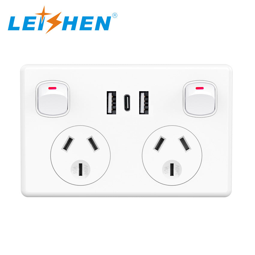 USB Australian plug wall Australian standard USBSAA certified creative cabinet concealed socket panel switch