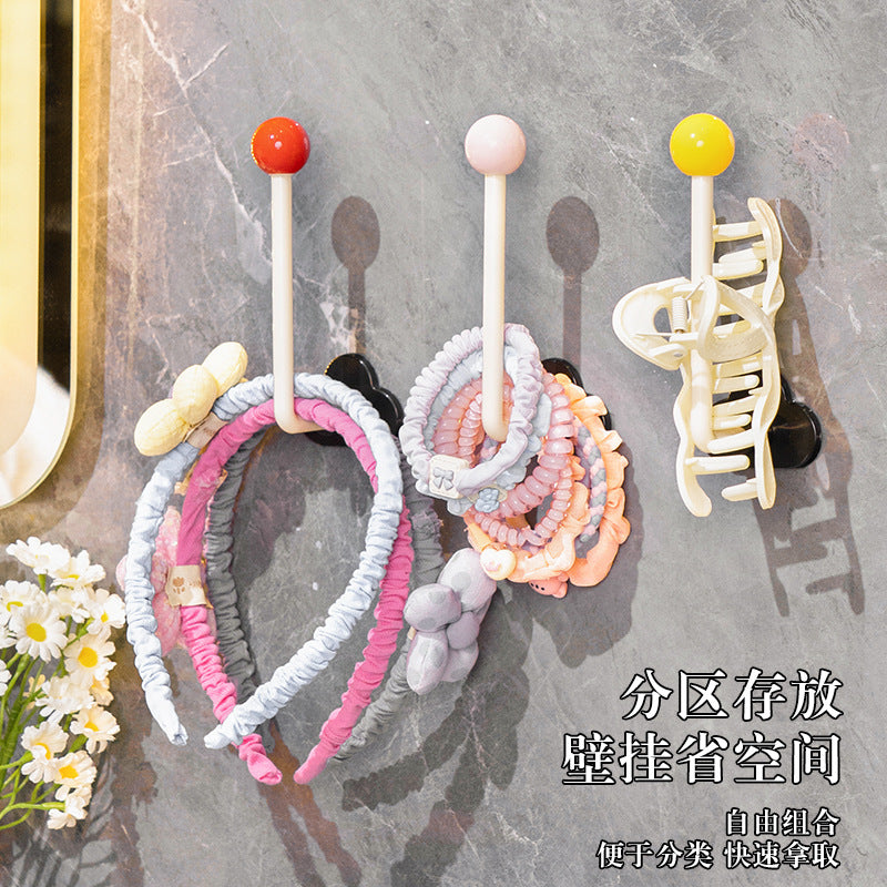 Dopamine free punching hook hair band storage rack bathroom storage artifact home hair rope hair accessories headband storage rack
