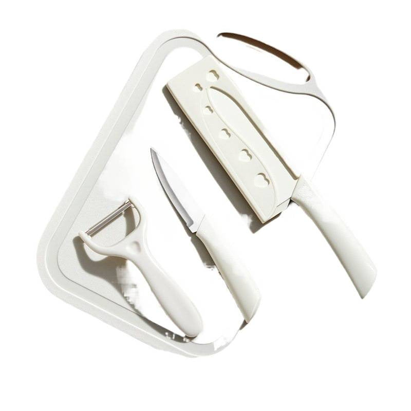 Kitchen Gadgets Cutting Board Knife Fruit Knife Peeler Scissors Combination Household Student Dormitory Set Knives
