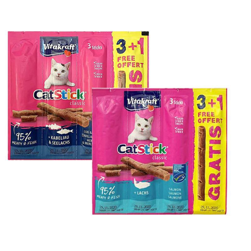 Wittacraft Cat Fish Strips Jerky Salmon Cod Turkey Rabbit German Cat Snacks Nutrition 4 pcs 24g