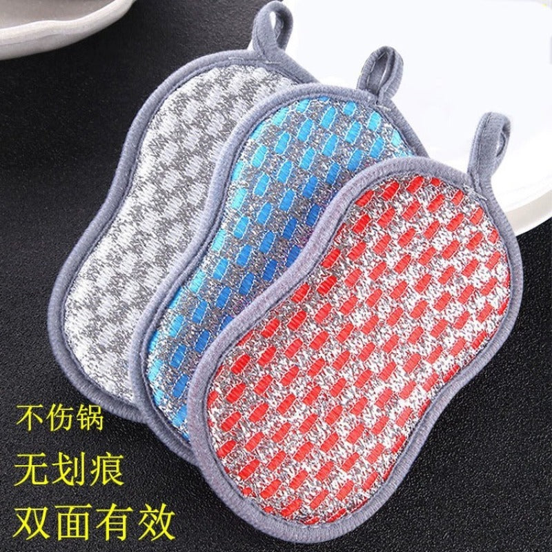 Double-sided dishwashing, sponge wiping, kitchen brush, pan brush, dishcloth, non-oil dishtowels, home daily use set
