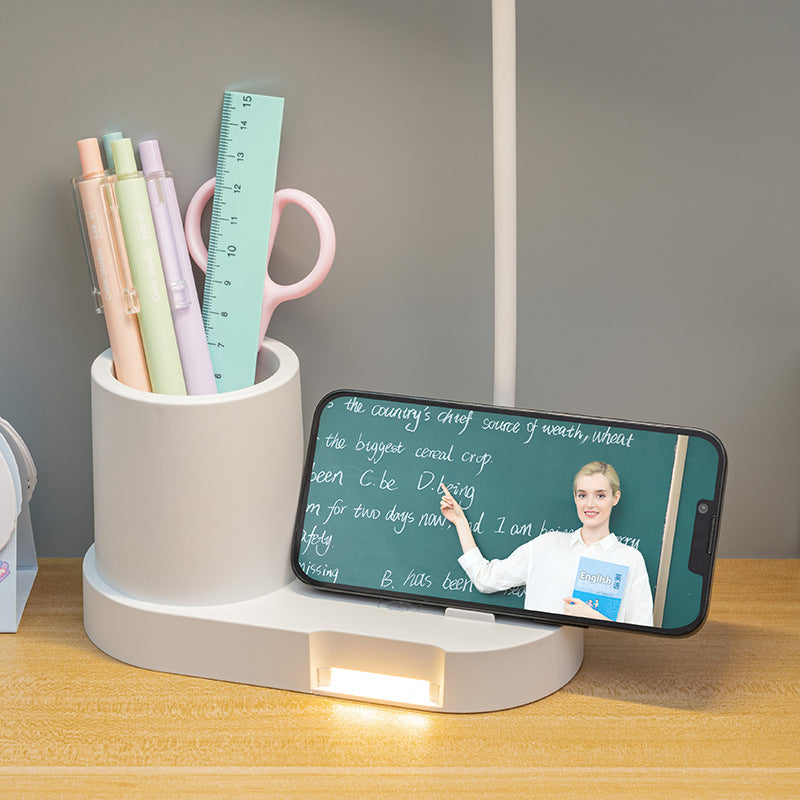 Desk lamp, learning eye protection, writing homework, plug-in charging model, learning dormitory bed head with advanced sense stall bedroom