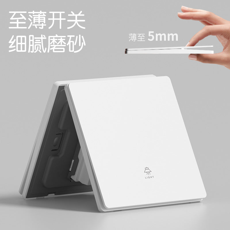 International electrician matte white switch socket panel household ultra-thin 86 type concealed 16a five-hole wall power supply