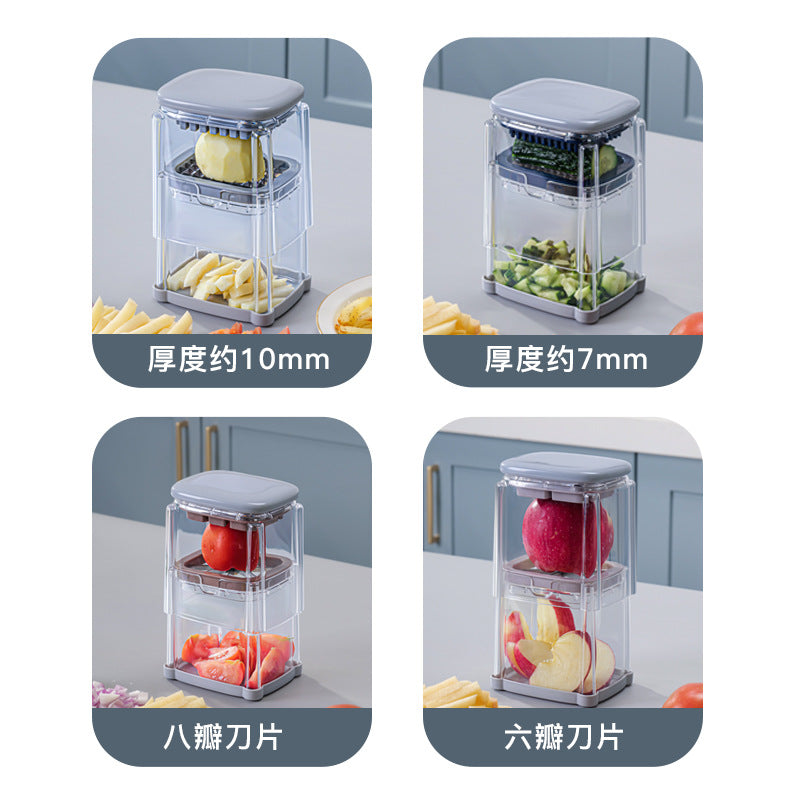French fries special slicer household kitchen multi-functional press cutting artifact cucumber tomato dicing slicer