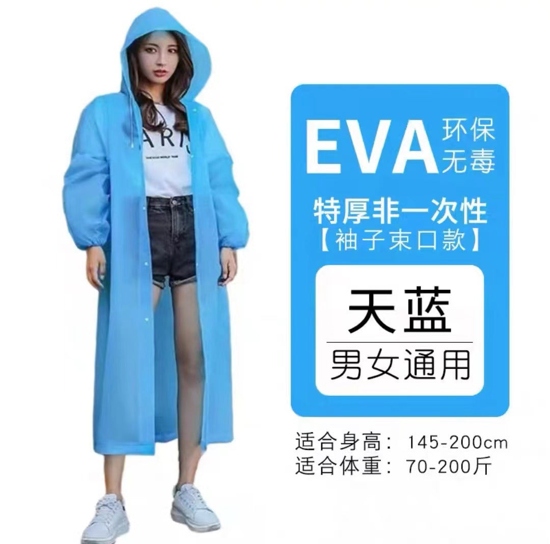 Non-disposable thickened outdoor travel adult poncho rafting EVA portable light men's and women's fashion, raincoat wholesale