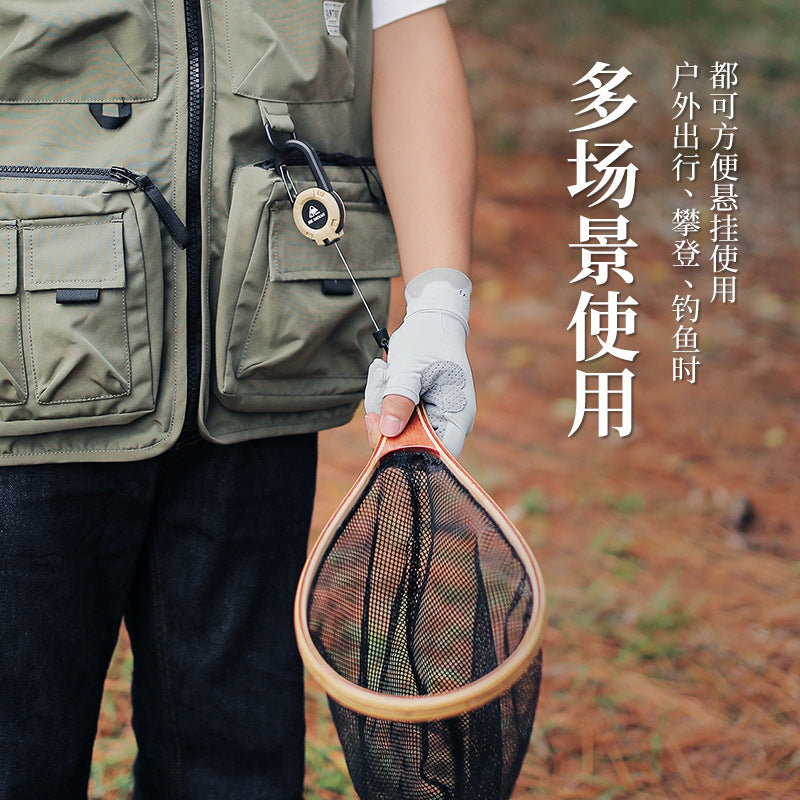 户外战术易拉扣伸缩扣钢丝绳多功能钥匙扣露营高回弹防丢绳易拉得