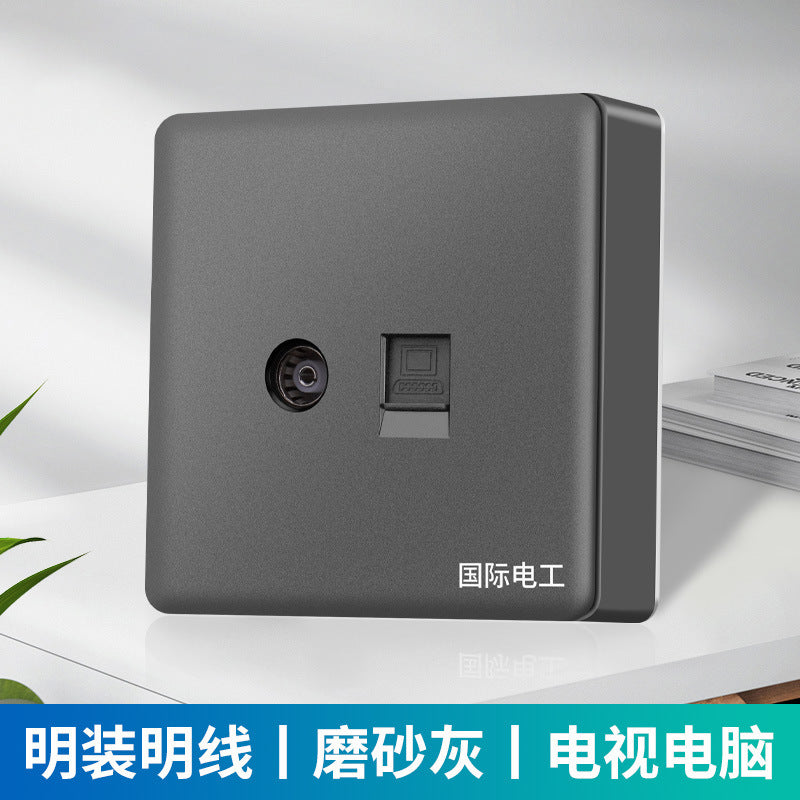 International electrician surface-mounted switch socket 86-type large board five-hole bright wire box household wall plug panel wholesale