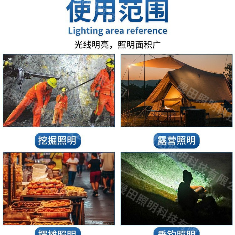 Charging emergency camping stall light, cross-border portable lighting led light night market stall outdoor solar camping light