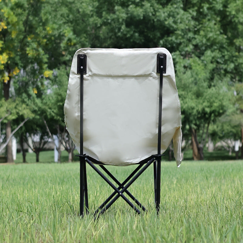 Strictly selected high backrest moon chair outdoor folding Oxford cloth fishing chair camping portable storage chair folding chair