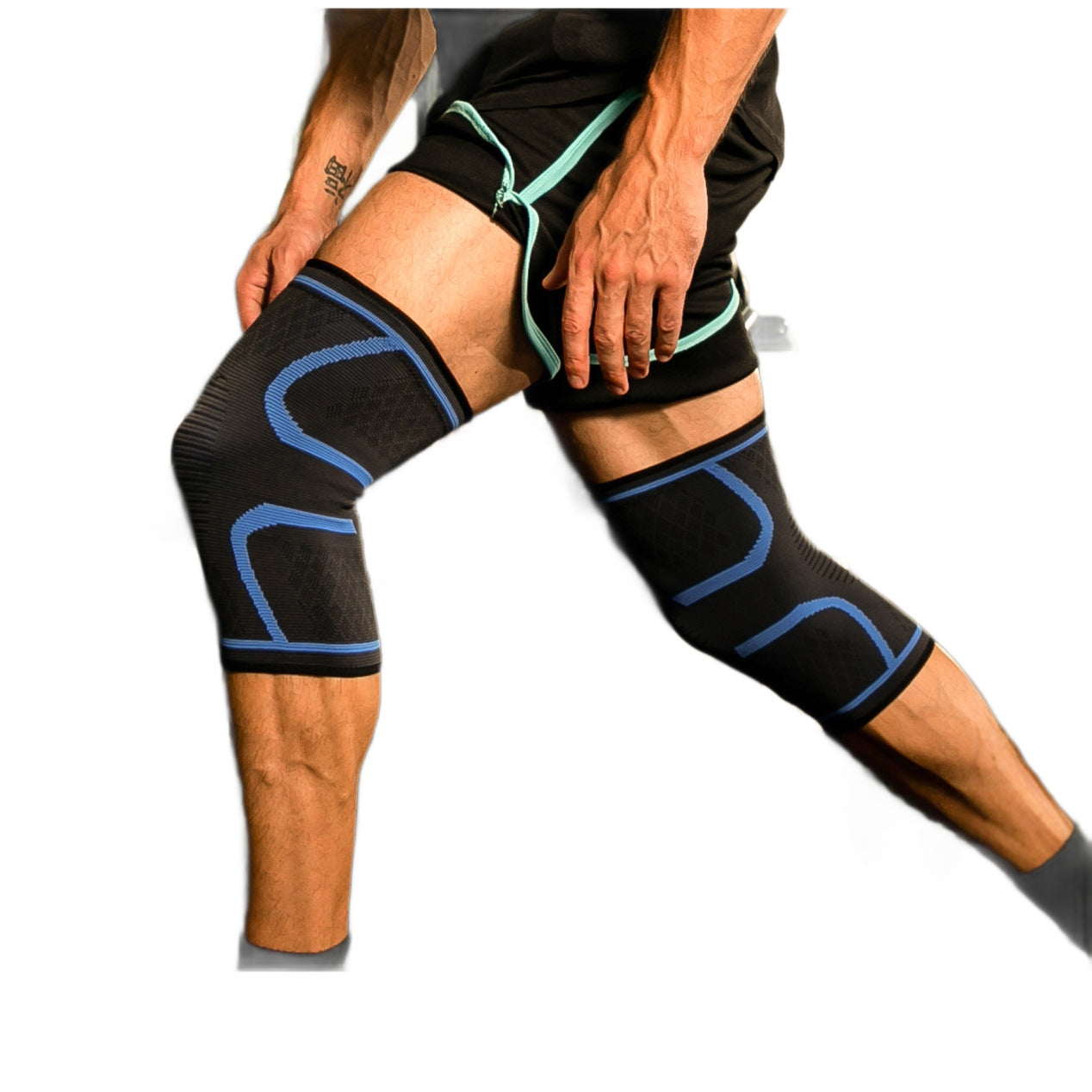 Knitted nylon sports knee pads men and women autumn and winter badminton running fitness knee pads outdoor mountaineering warm knee pads