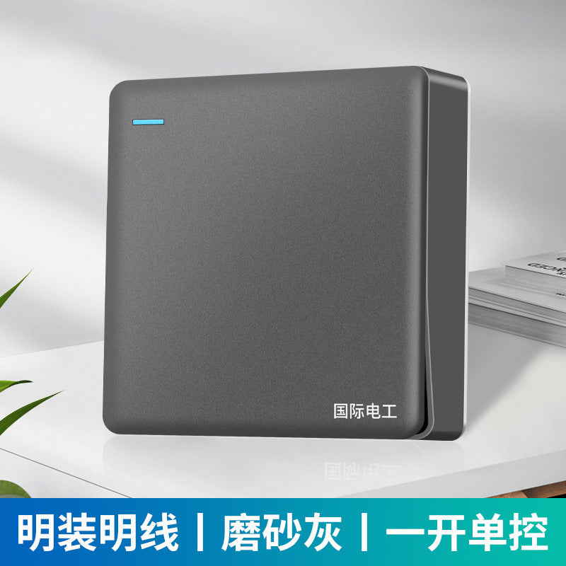 International electrician surface-mounted switch socket 86-type large board five-hole bright wire box household wall plug panel wholesale