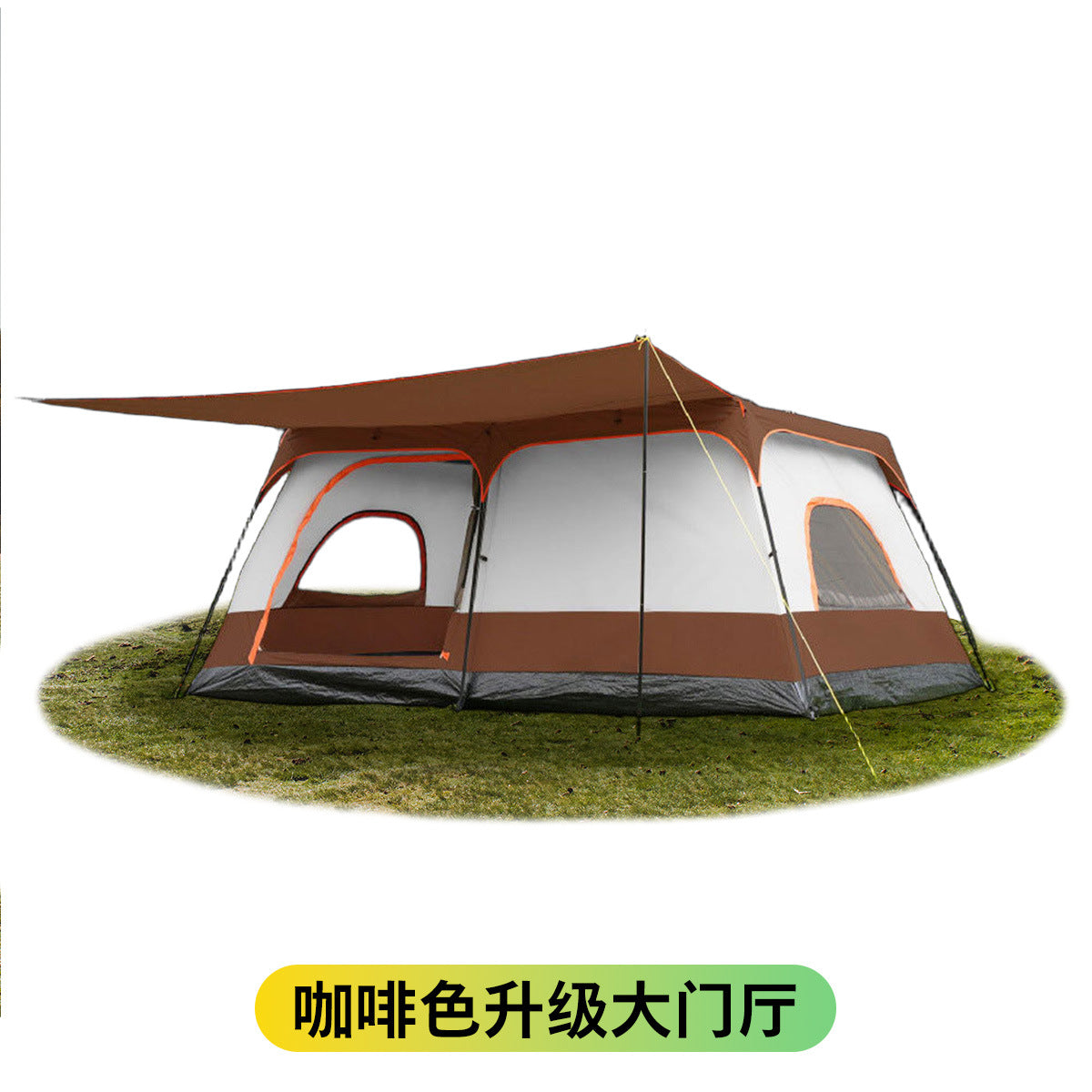 096 full series outdoor tent two bedrooms and one living room folding portable sunscreen waterproof 3-12 people camping tent