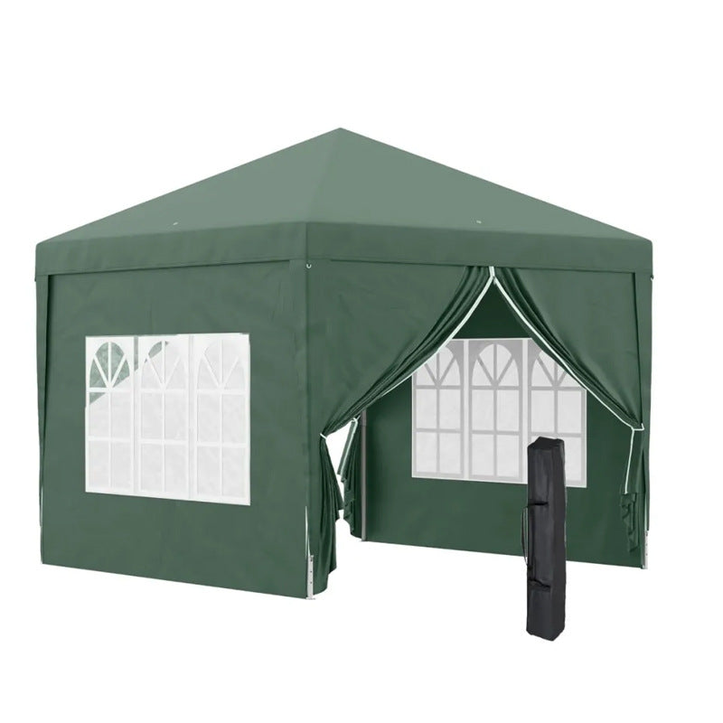Cross-border foreign trade four-corner folding tent 12kg hollow frame outdoor activities sun protection rain awning with surrounding cloth