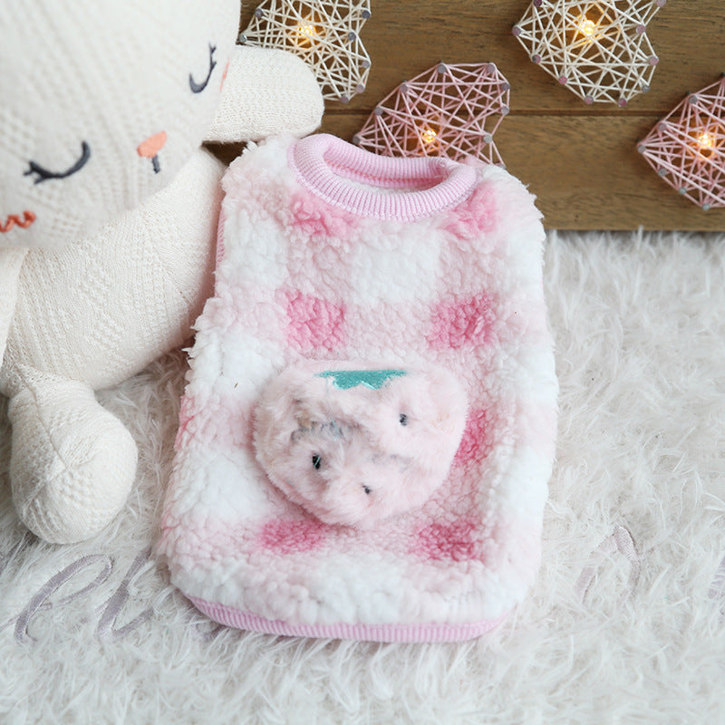 Petstyle glutinous rice dumplings milk dog clothes, cute fluffy puppy dog puppy kitten clothes, newborn cat