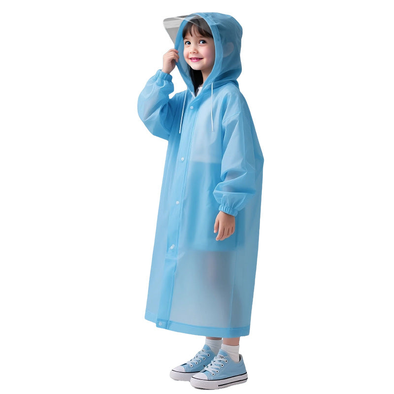Children with brim portable raincoat thickened long disposable poncho outdoor tourism primary school students go to school amusement park