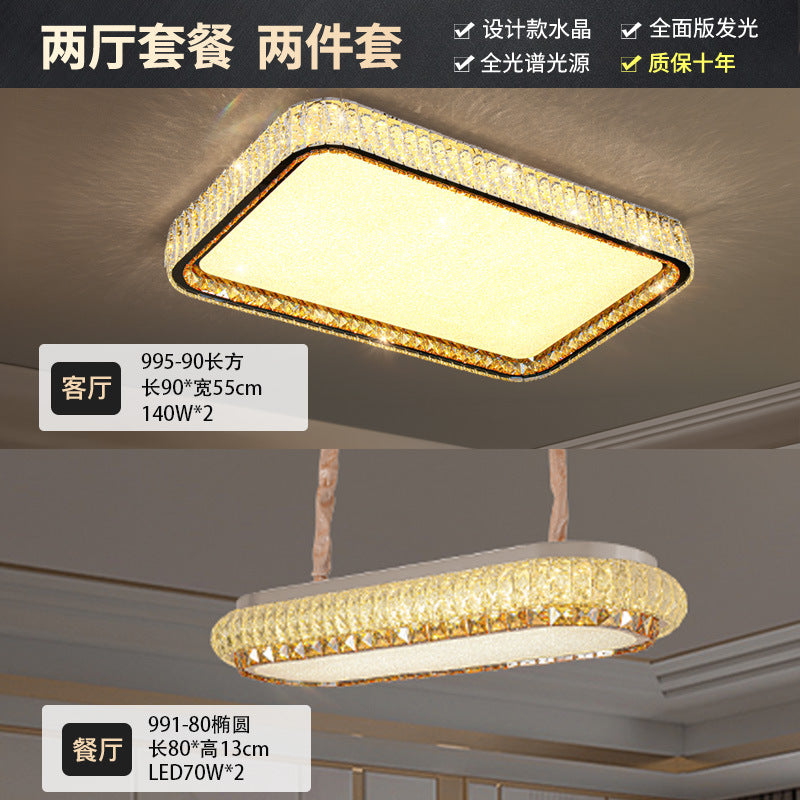 Crystal ceiling light full spectrum eye protection living room main light modern simple bedroom dining room whole house lighting package smart