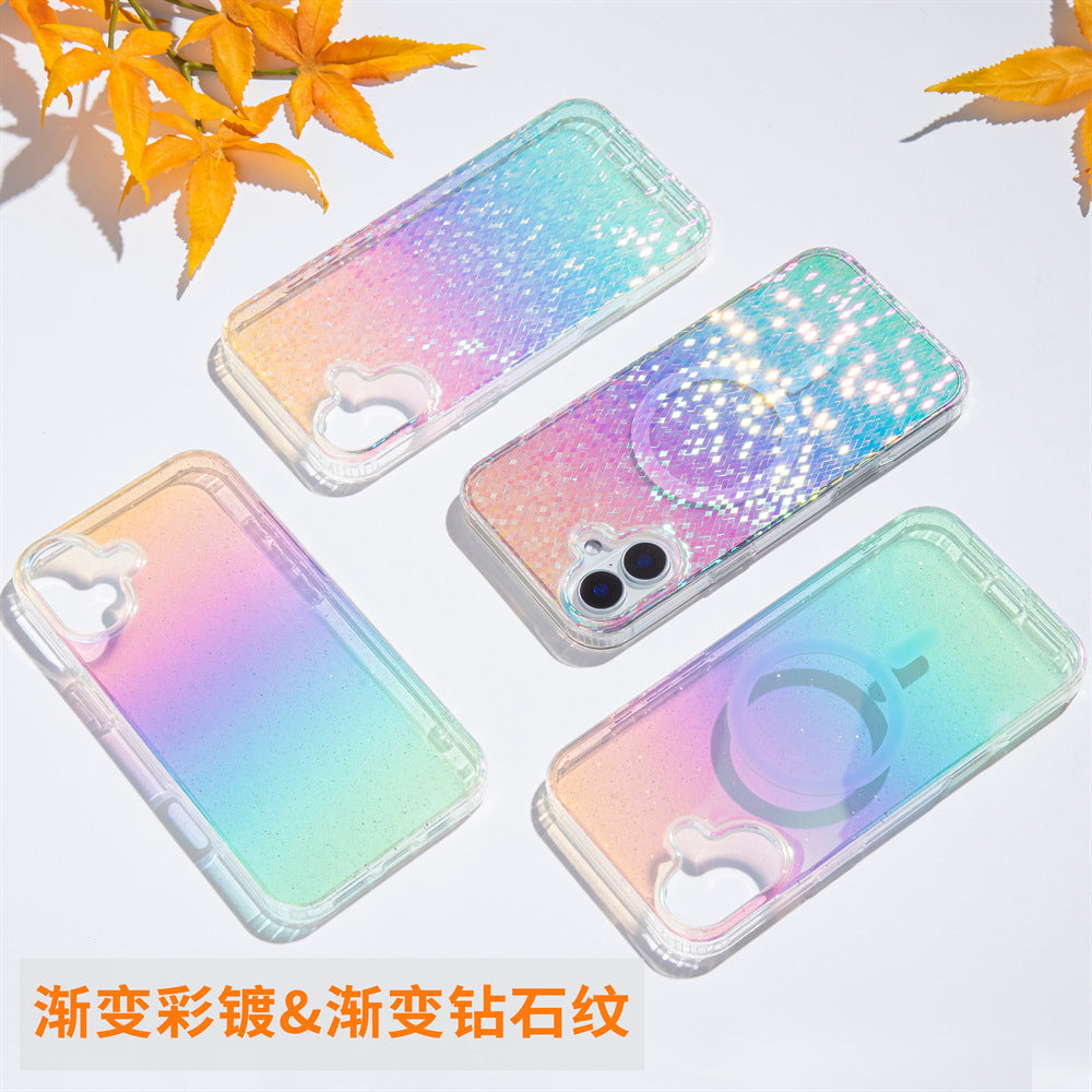 Apple 17 mobile phone case iPhone15Pro magnetic case, suitable for star glitter 16 protective case, scratch-proof self-repair