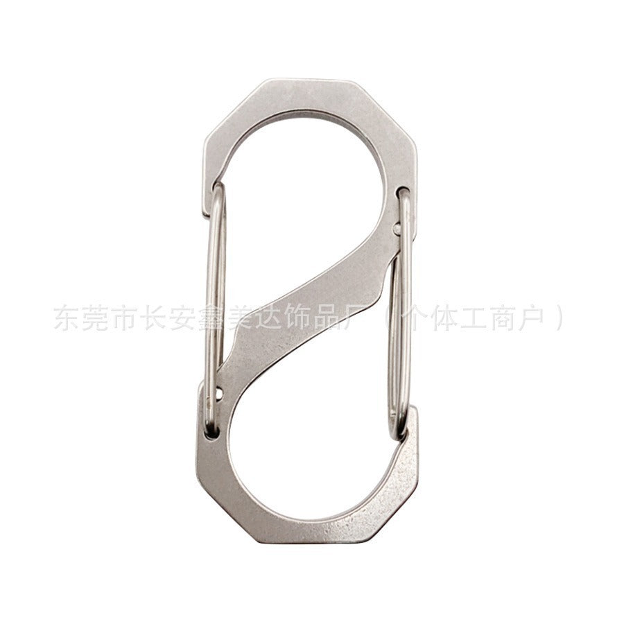 304 stainless steel mountaineering buckle S-shaped 8-shaped buckle multi-functional hook outdoor camping durable rust-proof quick-hanging keychain