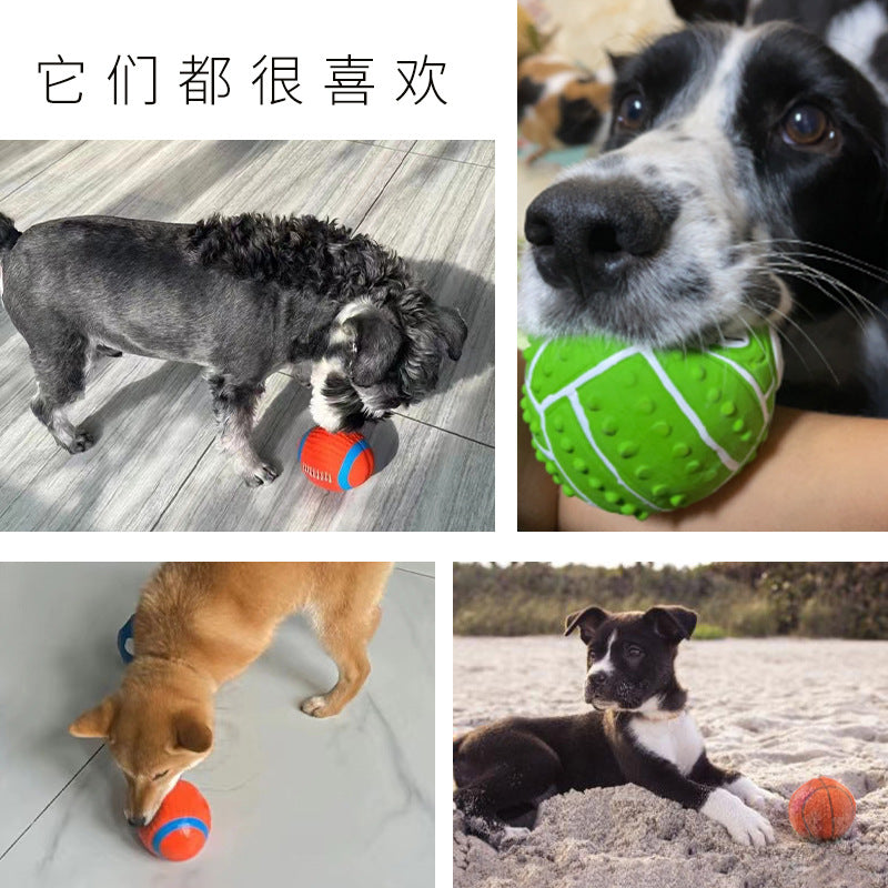 Wholesale Pet Latex Toys Filled Cotton Latex Rugby Football Volleyball Sound Dog Toys Pet Toys