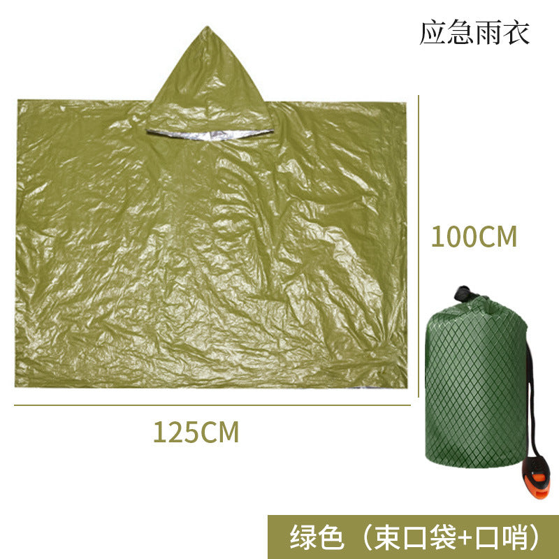 Cross-border outdoor first aid sleeping bag raincoat survival clothing emergency blanket warm and cold camping outdoor hiking equipment poncho