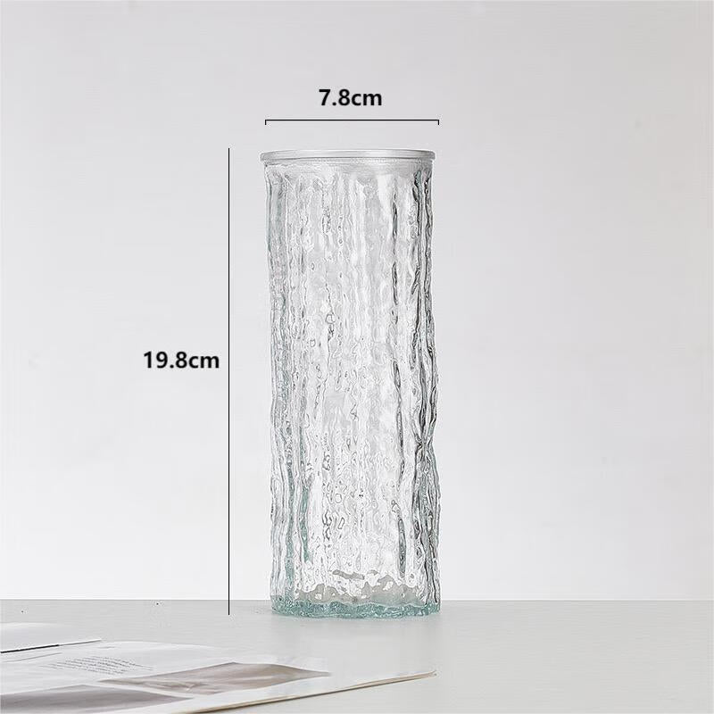 Vase flower arrangement advanced sense creative high value rock glacier straight home living room decorative ornament glass vase