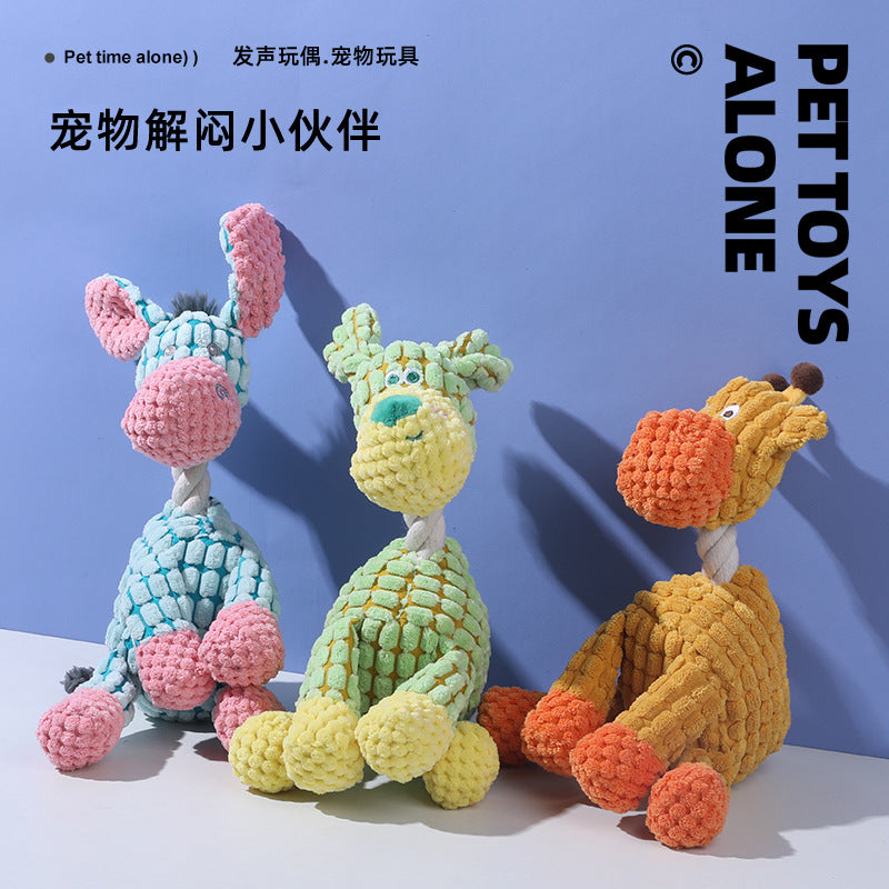 Pet Toys Dog Bites Sound Toys Funny Donkey Grinding Teeth Pet Plush Toys Interactive Dog Toys