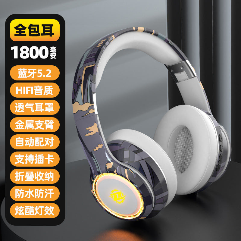New private model Guochao headset high value colorful lights long battery life high bass explosion