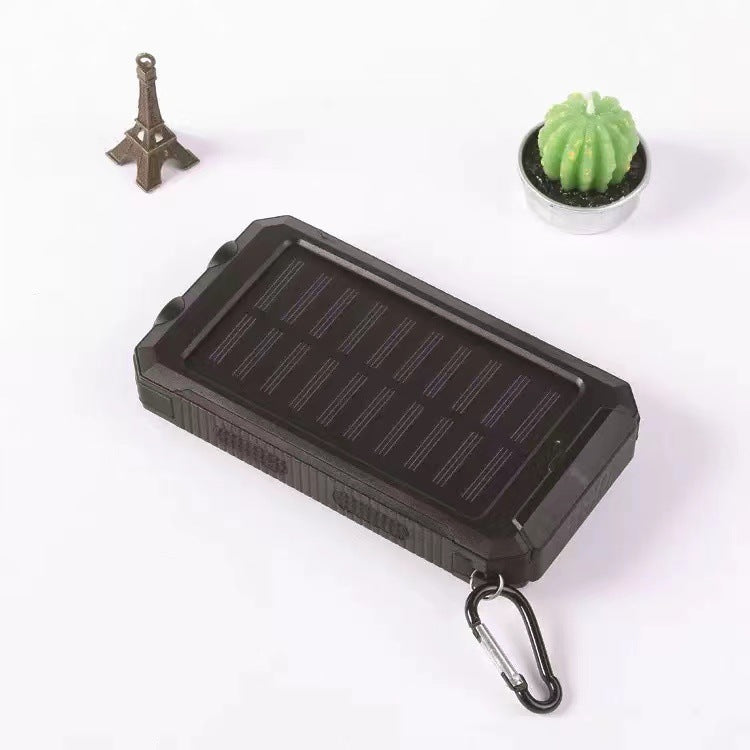 New strong waterproof solar mobile power supply 20000mah compass mobile phone Amazon with double light power bank