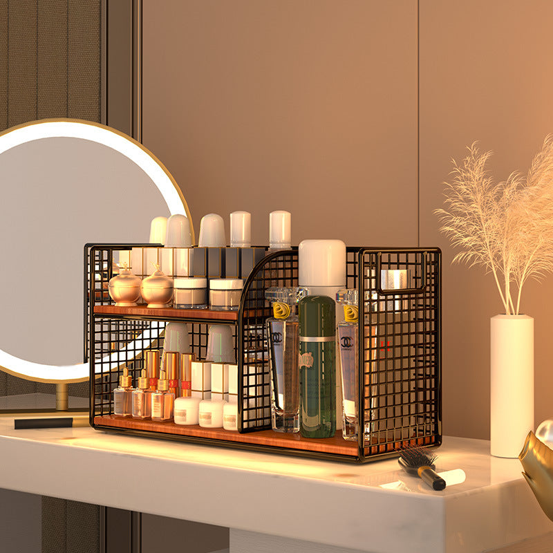 Cosmetics storage box, desktop shelf, household dresser, skin care product mask, multi-layer partition, sundries storage basket