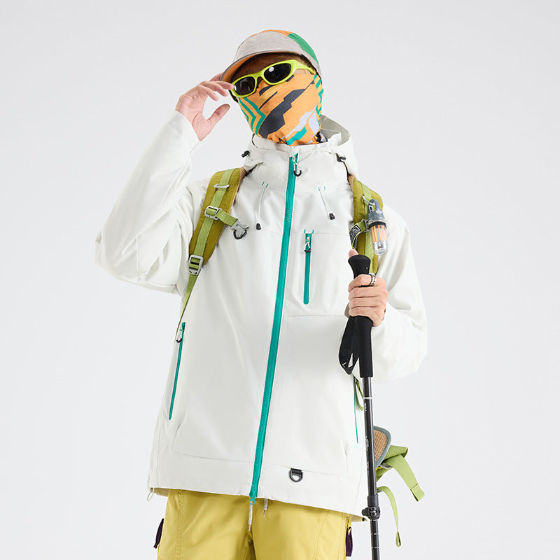 Couple soft shell three-in-one jacket men and women outdoor sports hiking cycling windproof waterproof mountaineering warm jacket