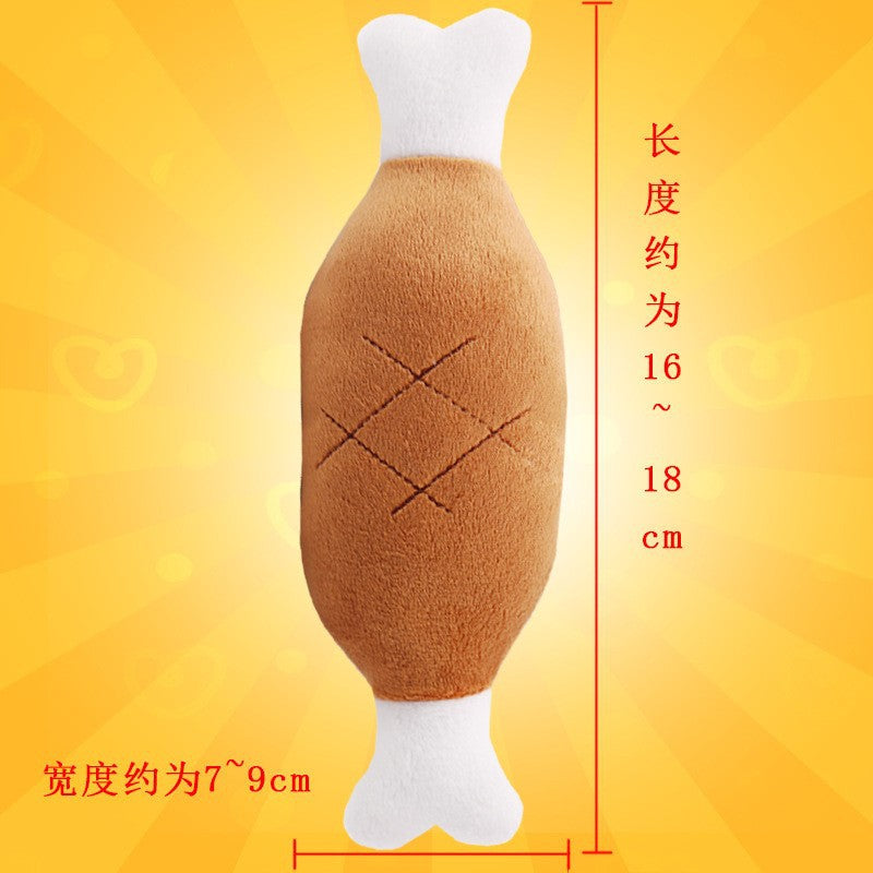 Plush dog French bulldog bite resistant ball rope sounding toy fruit cartoon animal cat cat pet supplies