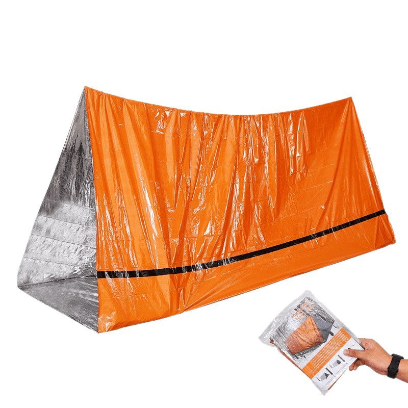 Outdoor camping portable aluminum triangle tent disaster relief camping adventure simple sleeping bag warm first aid blanket raincoat