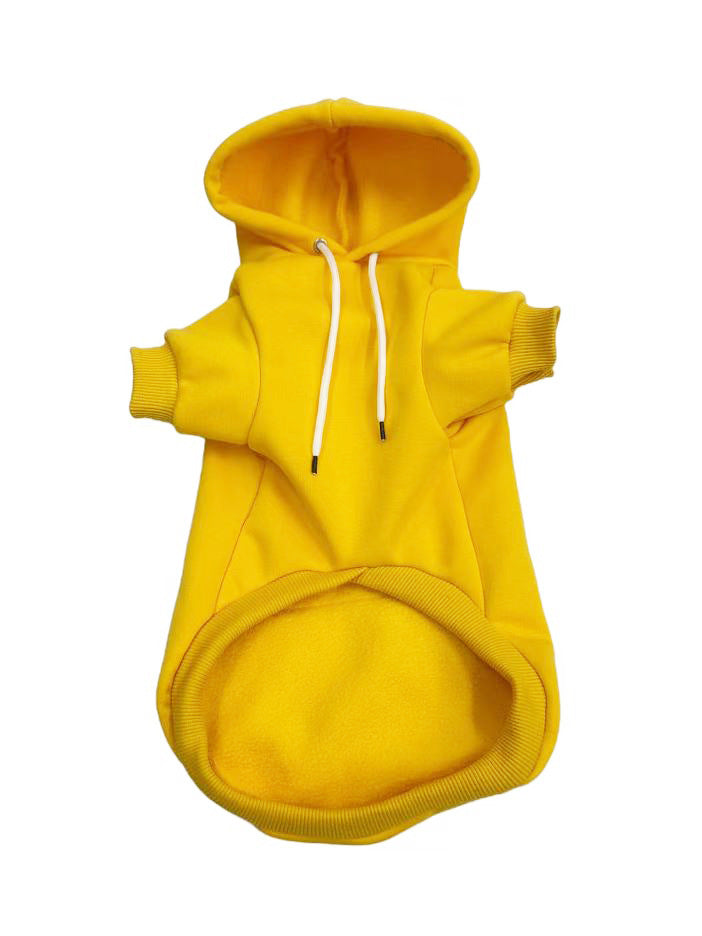 Cross-border wholesale autumn and winter pet clothes cotton velvet thermal hooded dog sweater New Year's traction puppy clothes