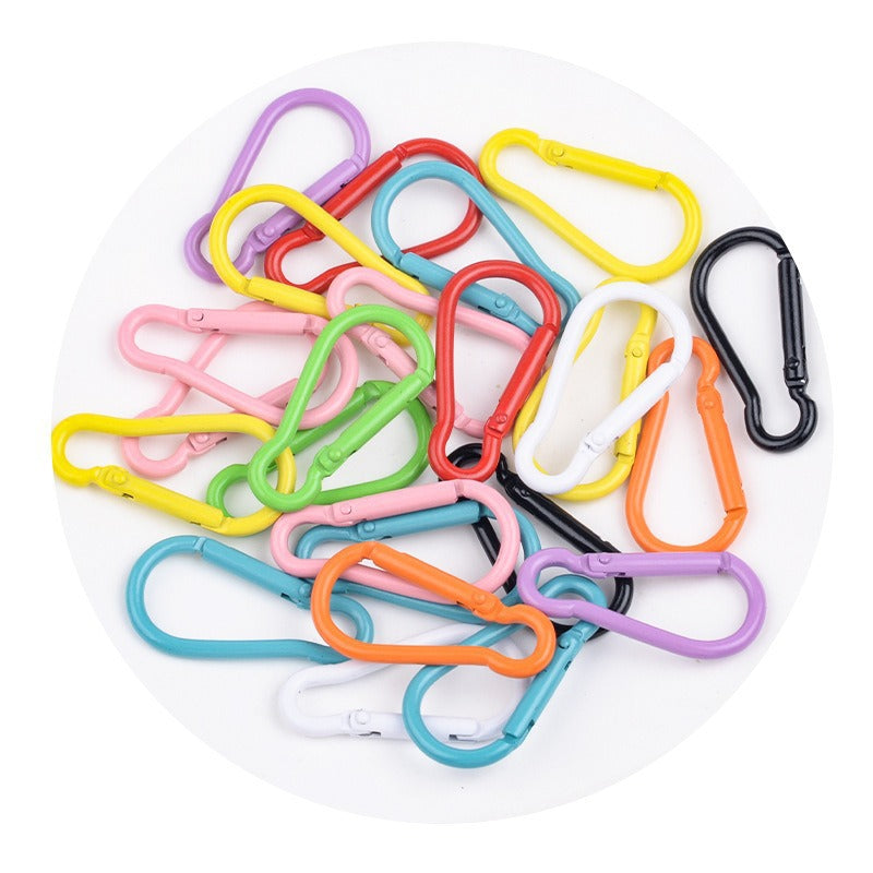 跨境厂家批发彩色烤漆葫芦形登山扣铝合金饰品配件水瓶钥匙创意快