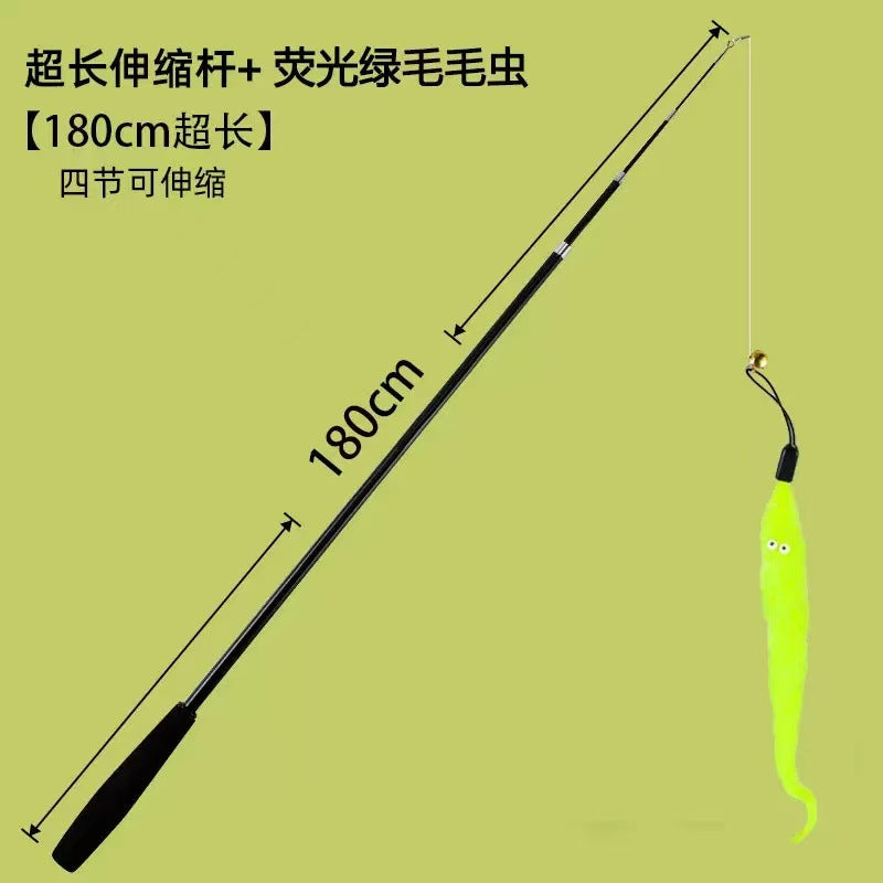 Cat teasing stick 1.8 meters telescopic rod Extended long rod can be retractable, strong and durable self-hi boredom relief artifact Cat teasing artifact