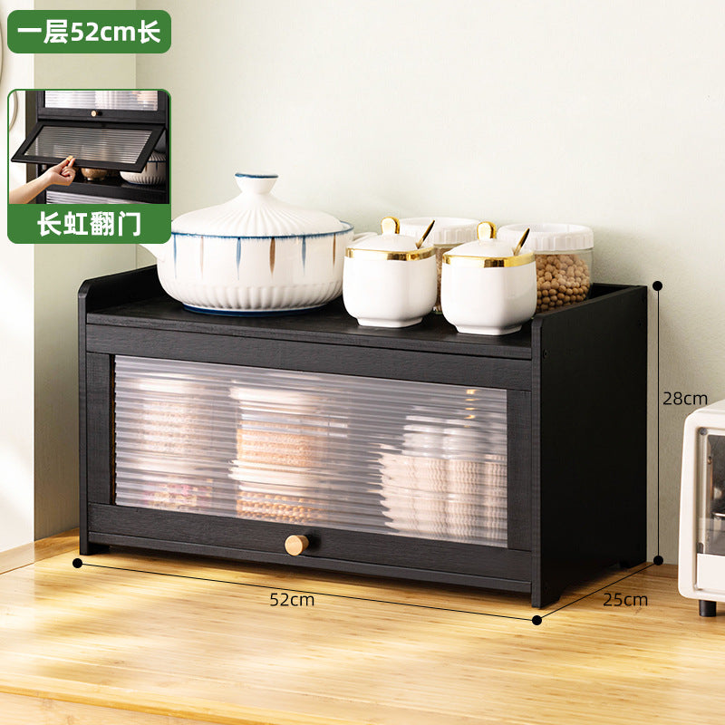 Kitchen countertops, seasoning shelves, storage shelves, supplies, finishing racks, layered multi-functional storage cabinets, cabinet artifacts