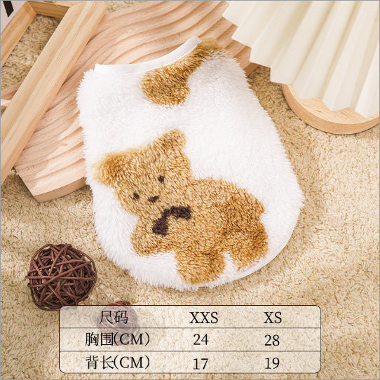 Supersmall kitten puppy dog clothes teddy puppy teacup dog newborn full moon autumn and winter milk dog milk cat vest