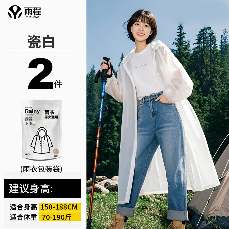 Manufacturer wholesale non-disposable raincoat eva adult thickened outdoor hiking portable one-piece raincoat